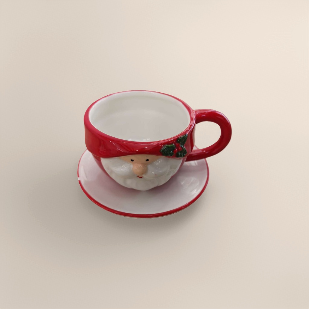 Santa Claus shaped ceramic cups, festive creative mugs, home decoration gifts Specification image