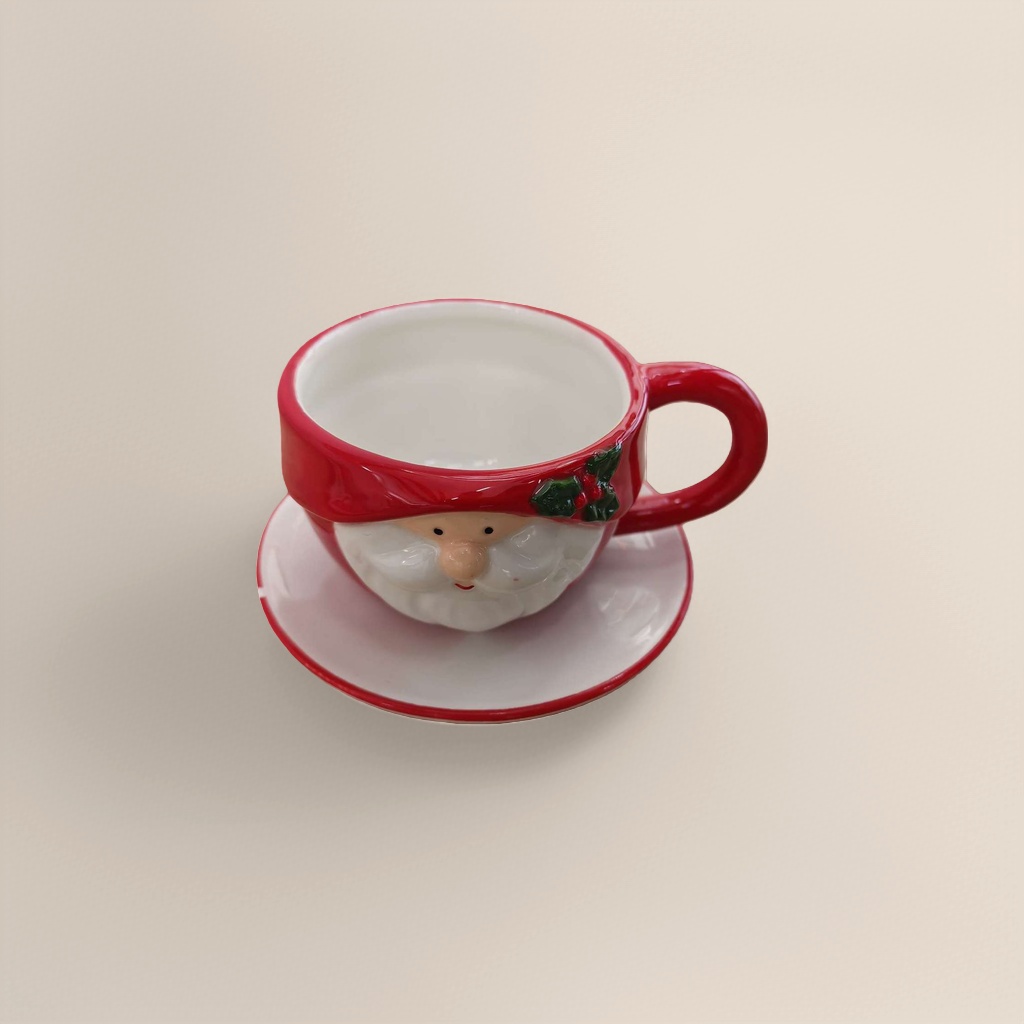 Santa Claus shaped ceramic cups, festive creative mugs, home decoration gifts details Picture