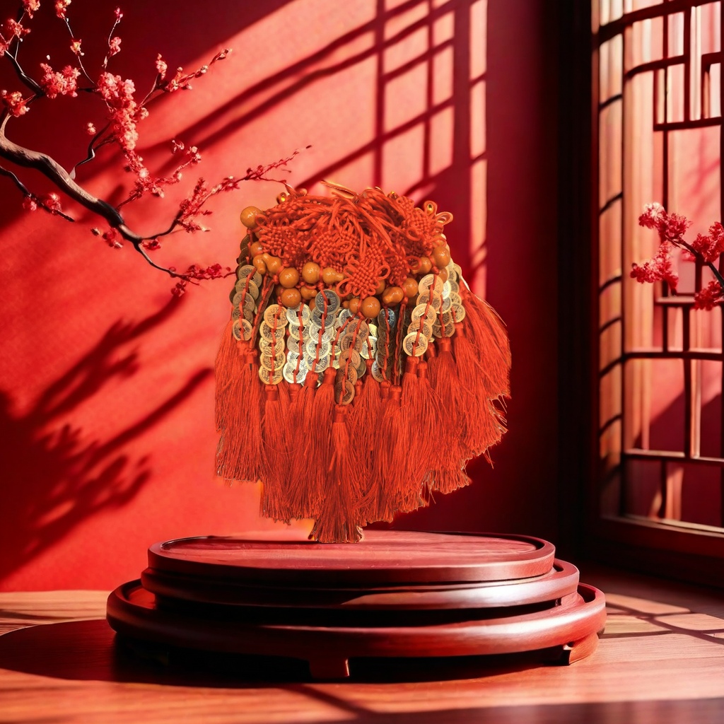 红色中国结钱币挂饰 新年吉祥如意家居装饰