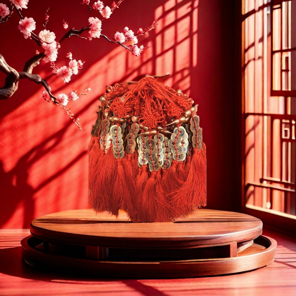 红色中国结铜钱挂饰 新年吉祥家居装饰挂件