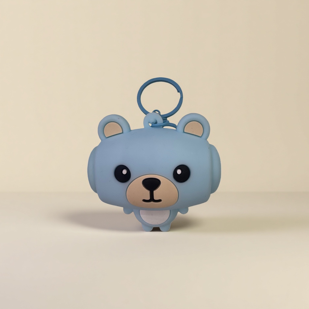 Blue bear-shaped keychain, cute plush pendant, portable bag accessory Specification image