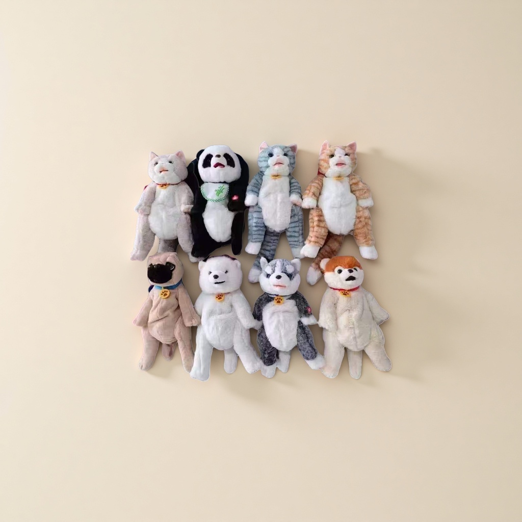 Eight different animal-shaped plush toy sets, cute and fun plush dolls Specification image