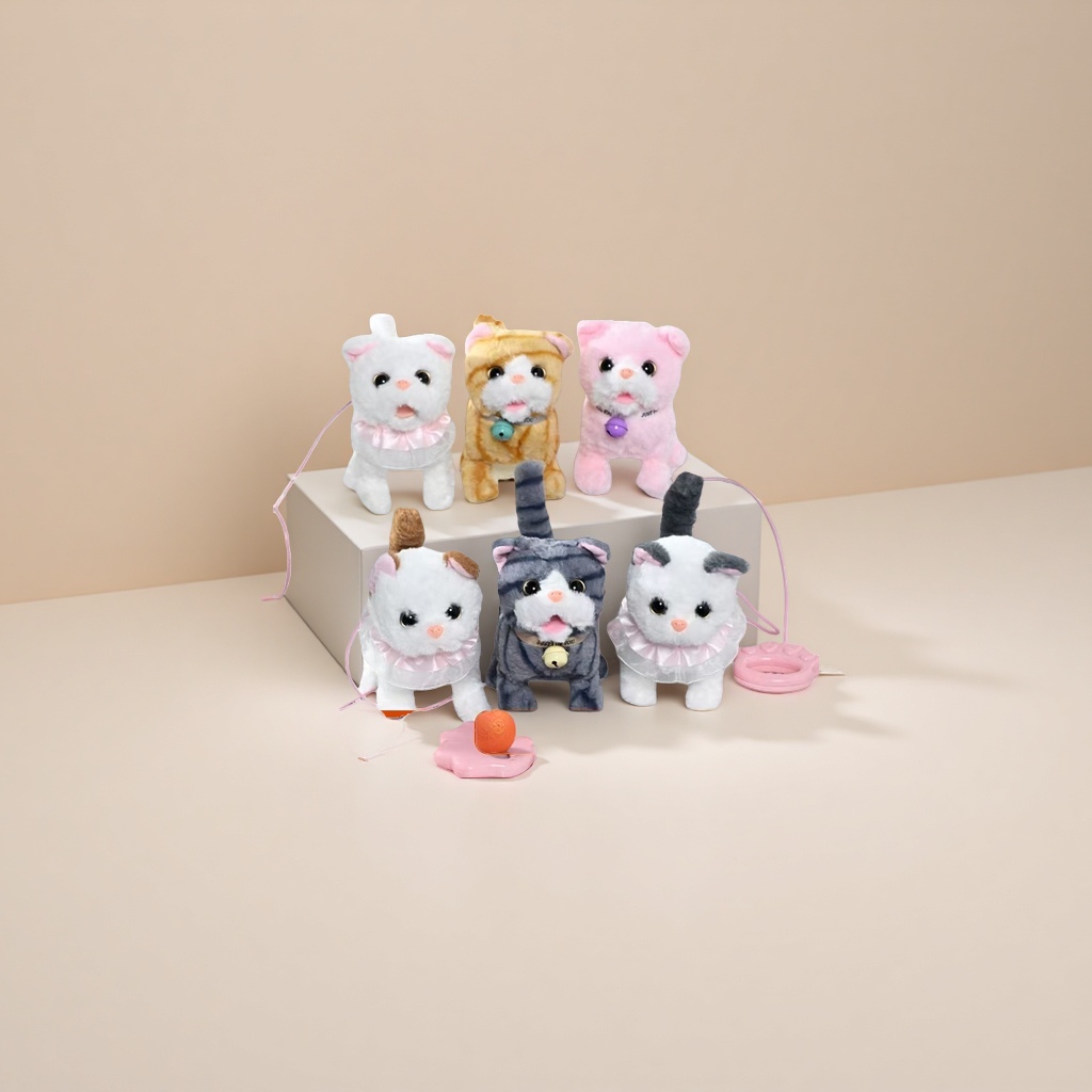 A singing cat plush toy, a cute and adorable cat soothing doll details Picture
