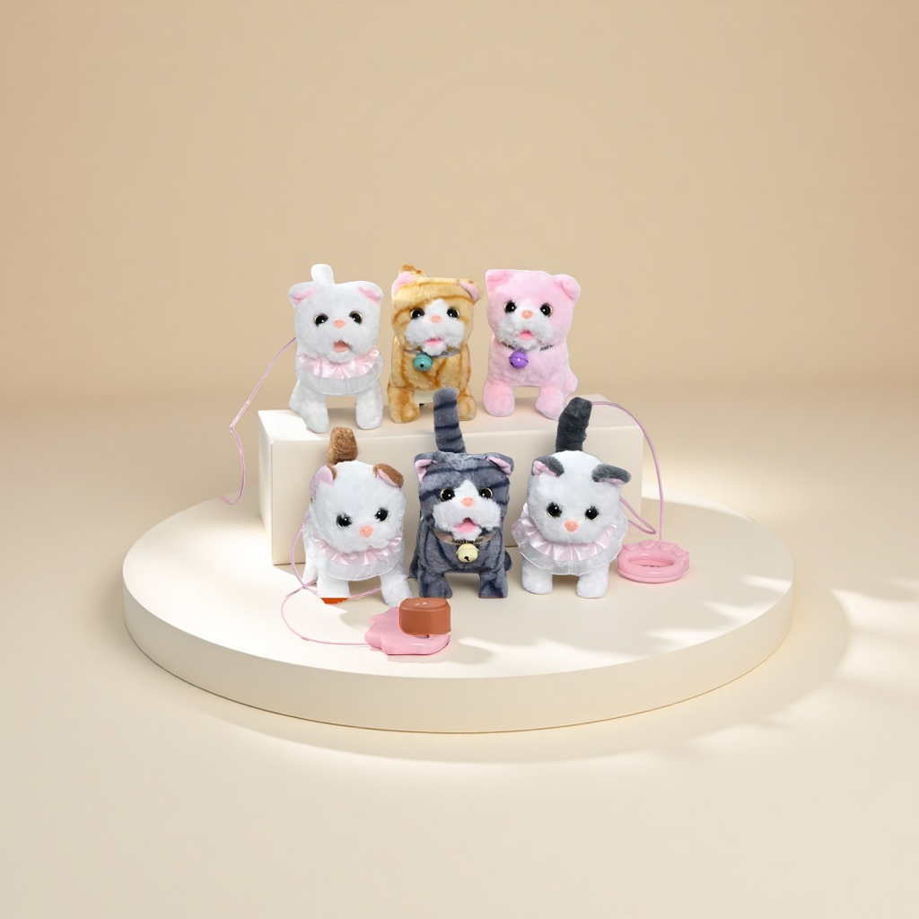 A singing cat plush toy, a cute and adorable cat soothing doll
