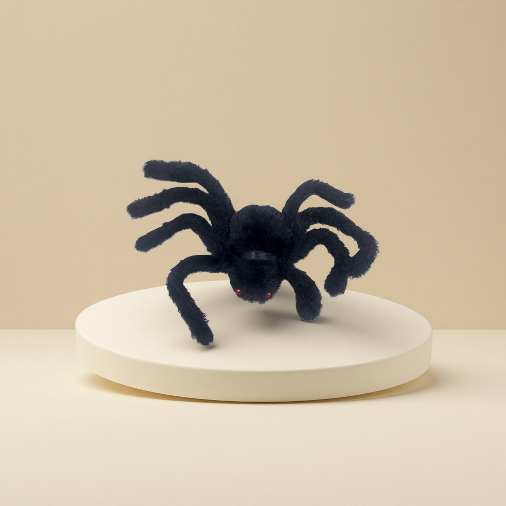Black plush spider doll creative home decoration piece
