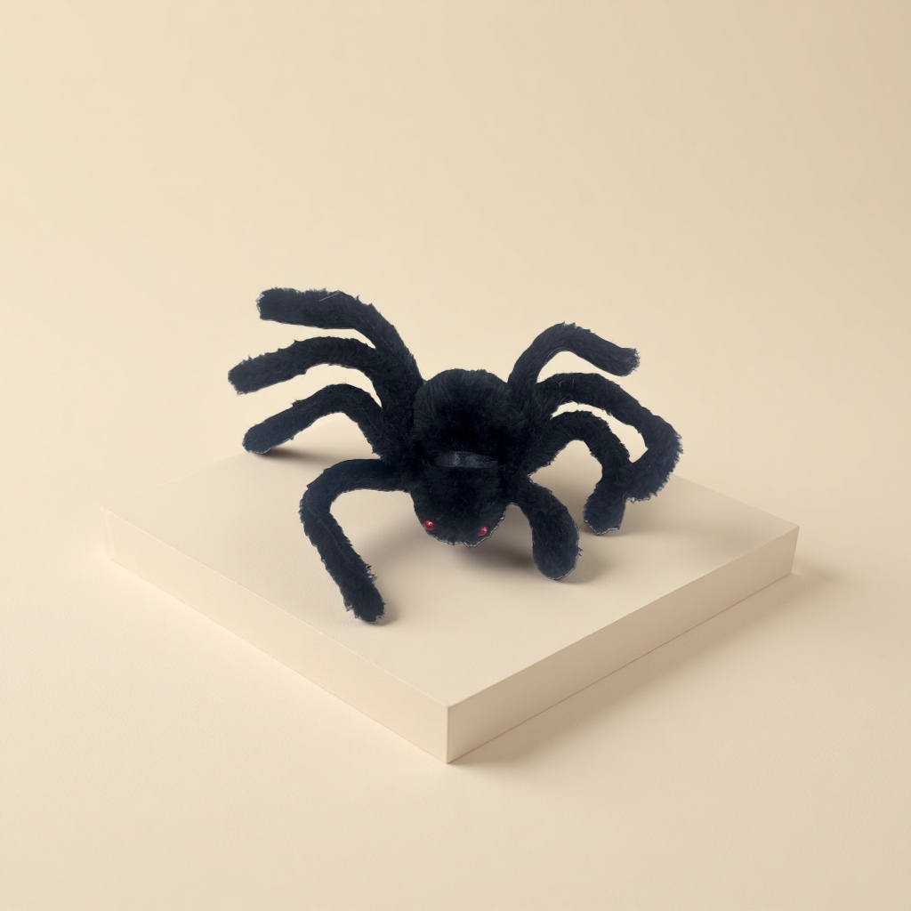 Black plush spider doll creative home decoration piece Specification image