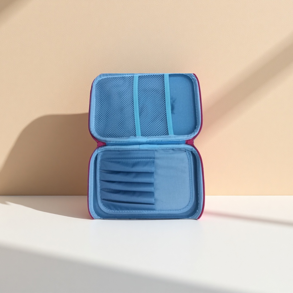 Caja de almacenamiento de plástico azul caja organizadora doméstica de gran capacidad a prueba de polvo con cubierta apilable Specification image