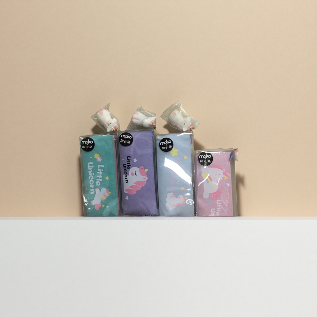 Cute unicorn-patterned pen case, student stationery storage bag, fashionable cartoon fabric pen case