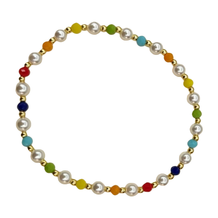 Colorful bead bracelet, a round and colorful beaded accessory, is a fashionable accessory suitable for both men and women Item Picture