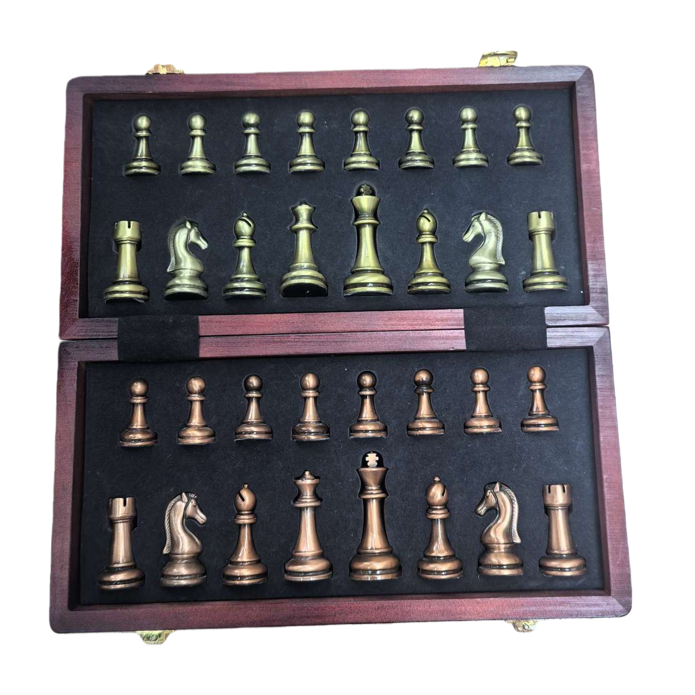 棋子国际象棋套装 木质磁吸便携旅行款白底实物图