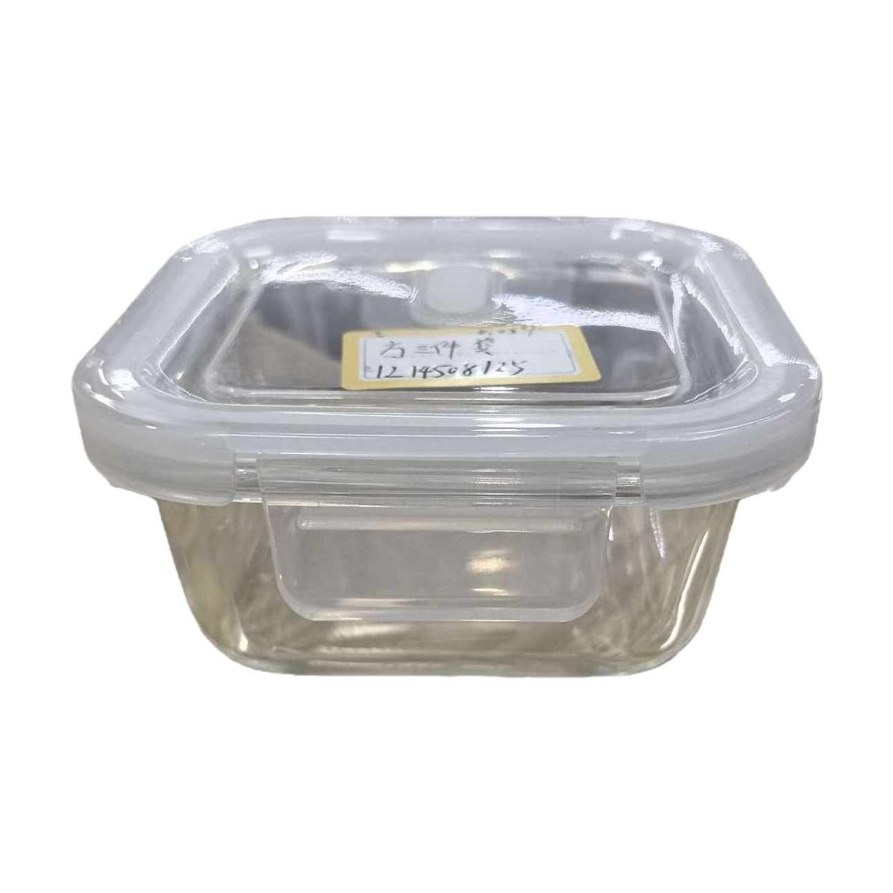 Caja de almuerzo de vidrio transparente con tapa sellada microondas resistente al calor aplicable caja de bento a prueba de fugas Item Picture