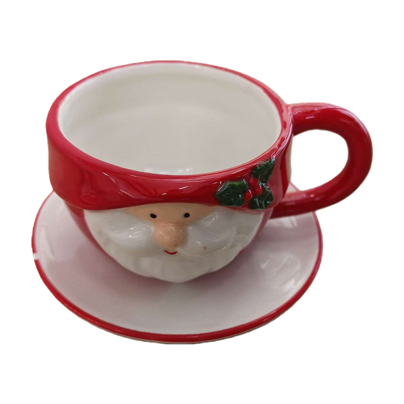 Santa Claus shaped ceramic cups, festive creative mugs, home decoration gifts Item Picture
