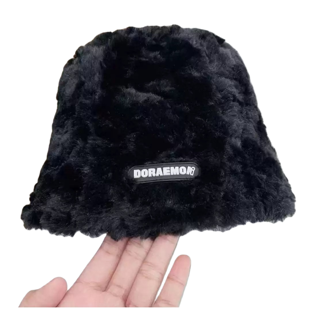 Black plush hat, a warm winter hat for girls Item Picture