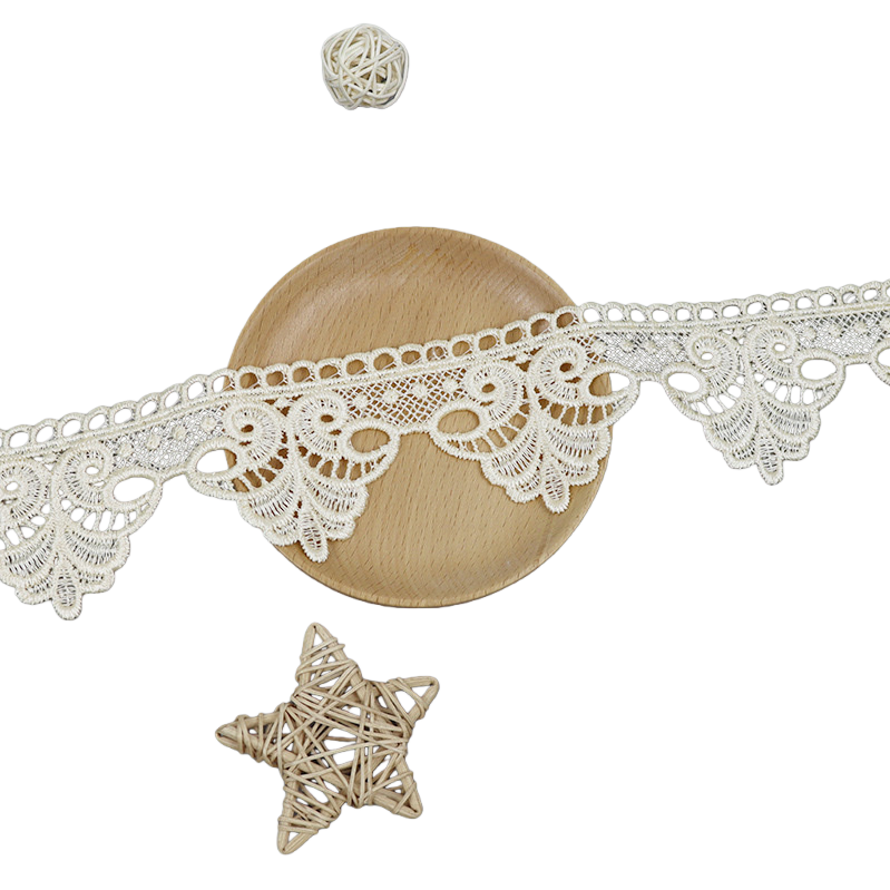 Hilo de algodón encaje encaje accesorios de ropa hilo de algodón blanco calado Item Picture