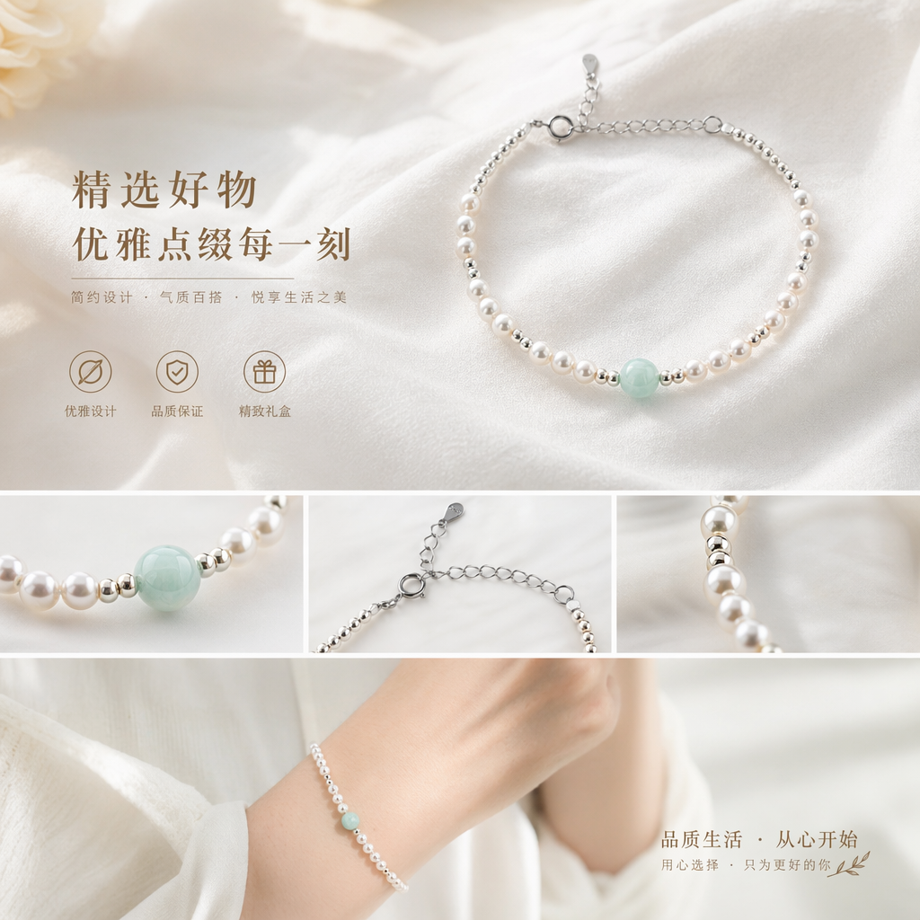 Natural freshwater pearl bracelet for women, a light and luxurious daily outfit, 18cm pic 1
