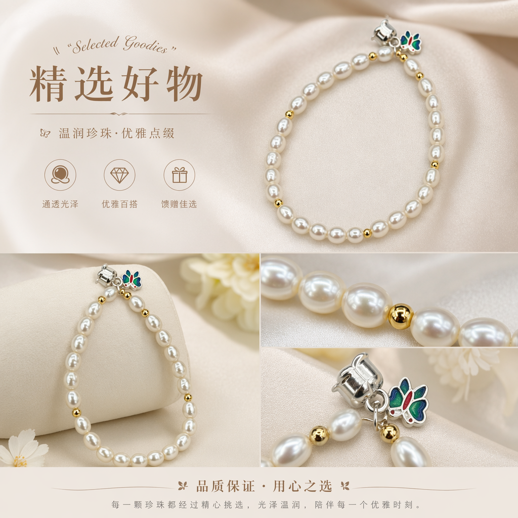 A simple and versatile natural freshwater pearl bracelet for women pic 1