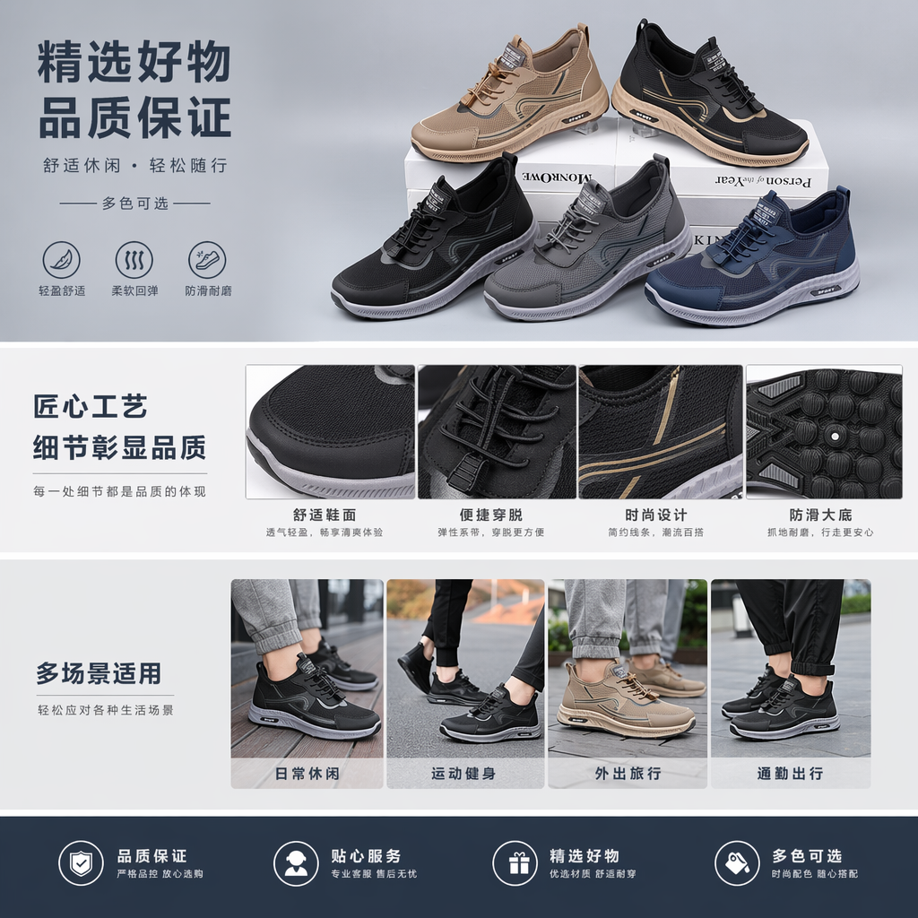 运动鞋 速干网布轻量支撑健身训练鞋详情1