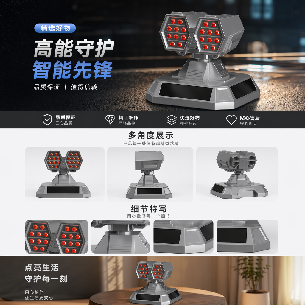 造型车载太阳能摆件汽车内饰挂摆件汽车摆件详情1