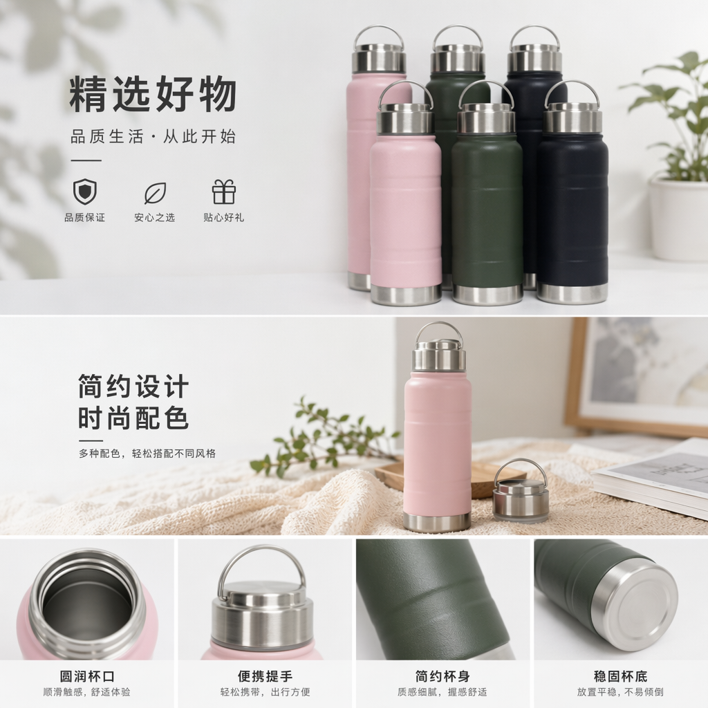 水壶 不锈钢保温水壶  大容量便携户外家用详情1