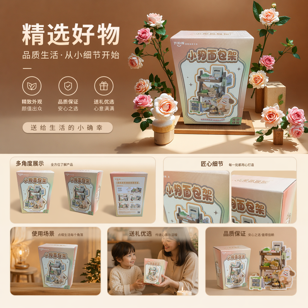 小狗面包架蛋糕礼品盒烘焙包装盒糕点盒180g详情1