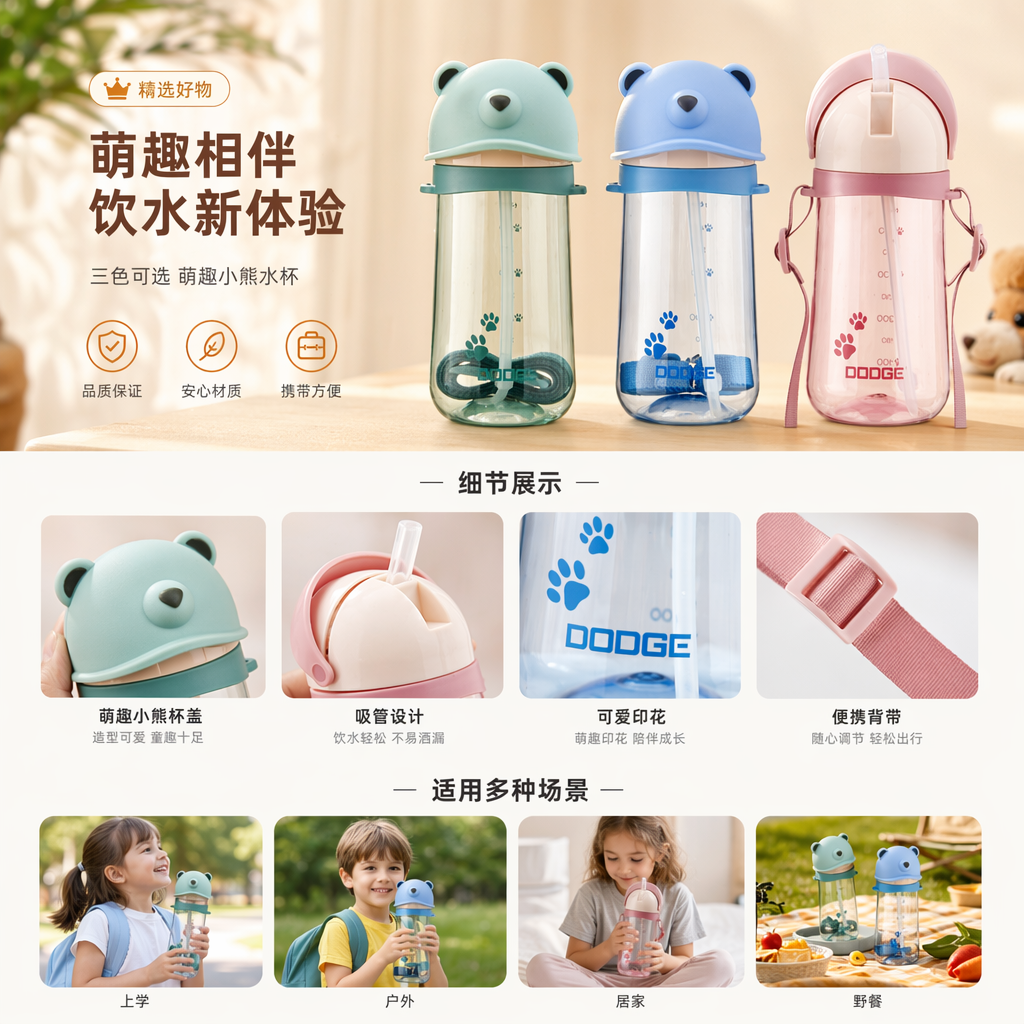 儿童水杯主体 304不锈钢防漏便携学饮杯详情1