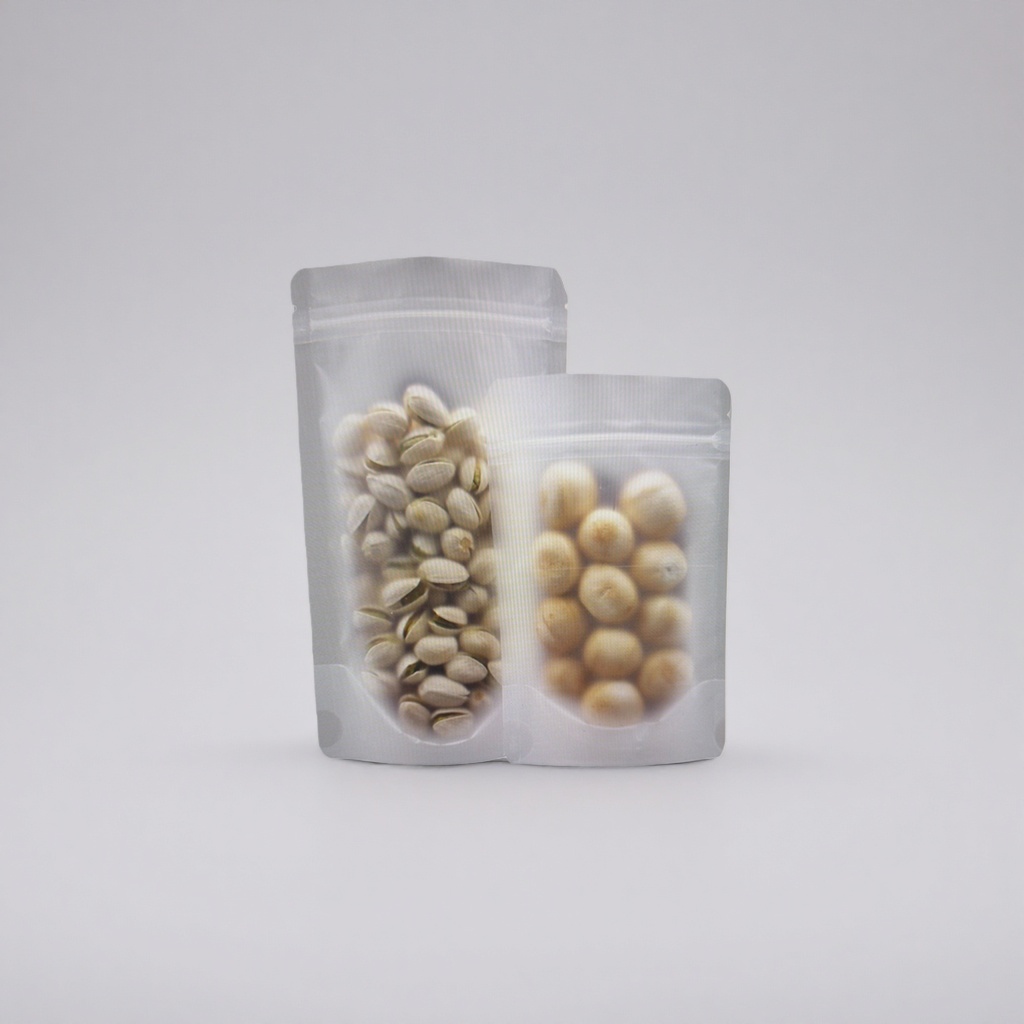 A transparent bagged mixed nut snack featuring pistachios and cashews Application Scenario