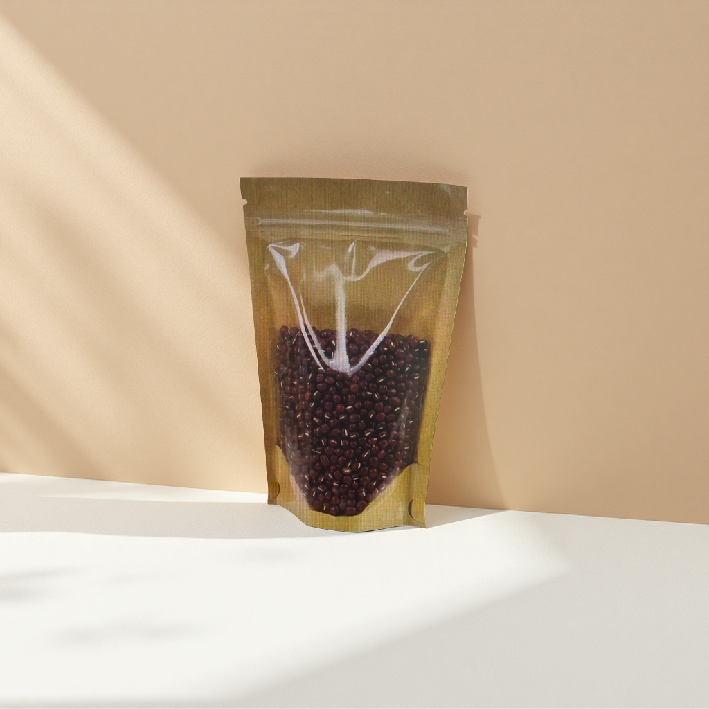 Brown packaging bag contains high-quality red adzuki beans, 500g of ingredients for making porridge and soup Specification image