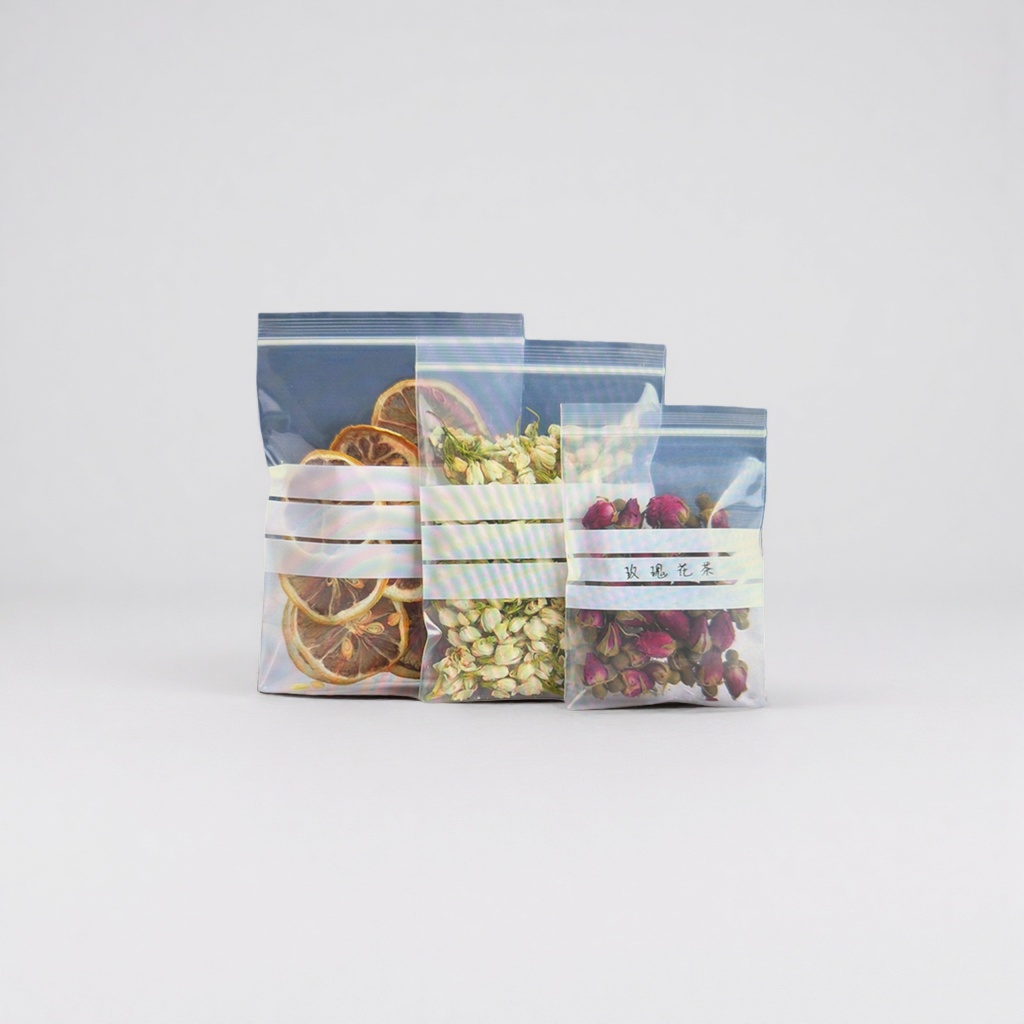 Transparent self-sealing bag for dried fruit and flower tea sample bag, food-grade thickened sealed preservation and storage bag Specification image