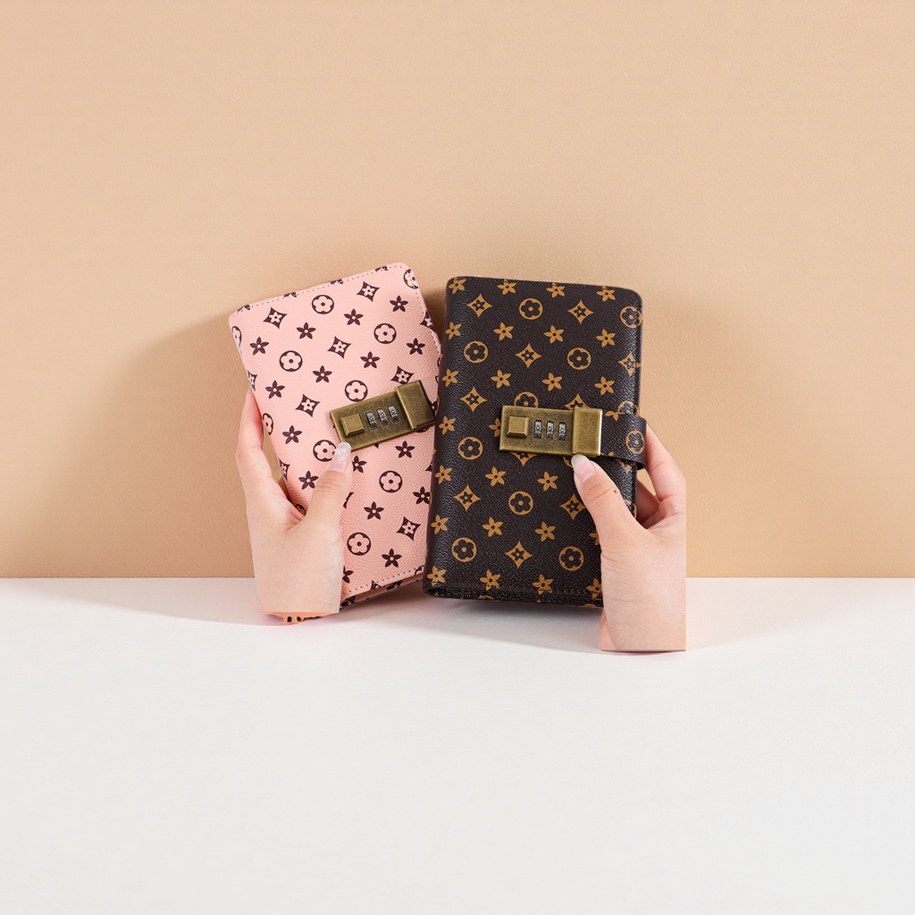 Rosa brown patrón combinación mosquetón cartera