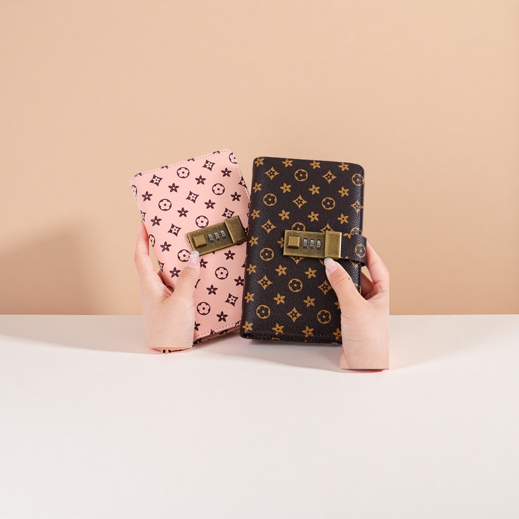 Rosa brown patrón combinación mosquetón cartera Specification image