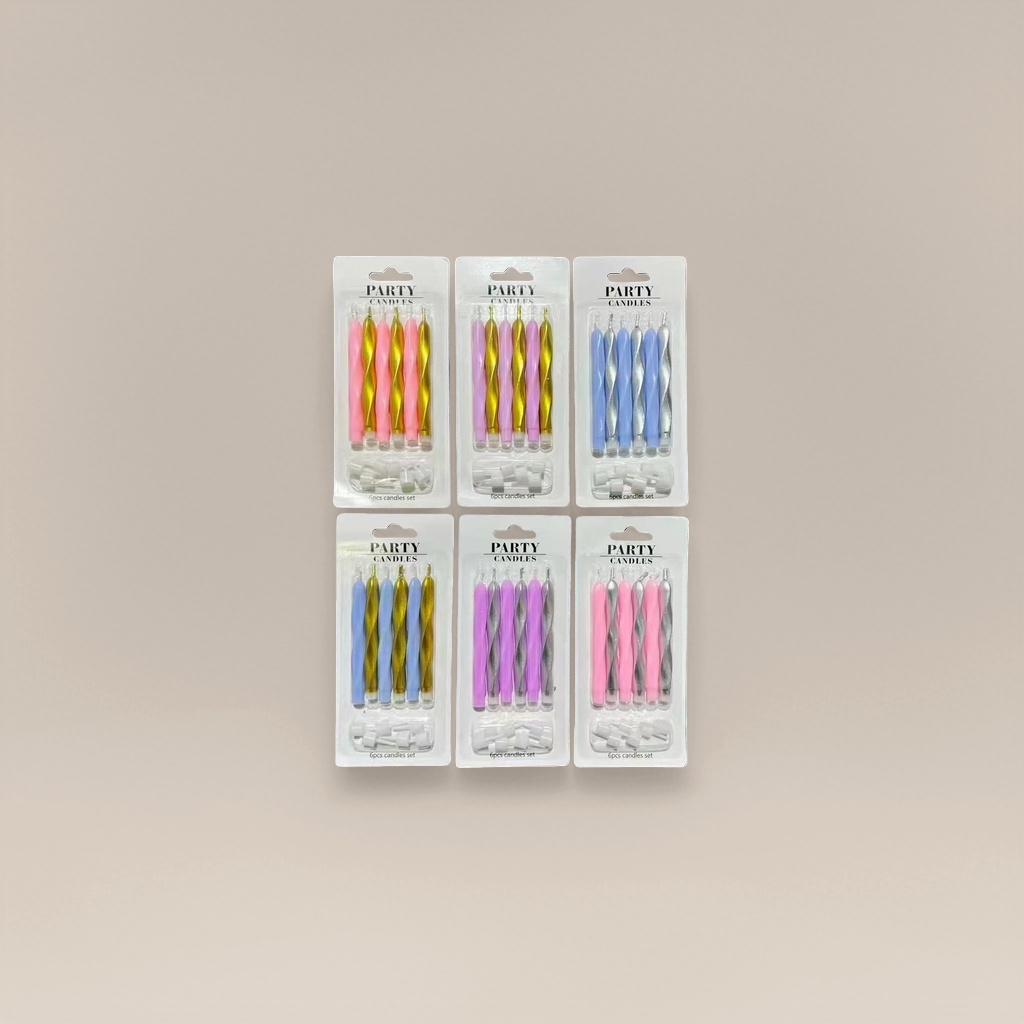 Colorful spiral candle set, smokeless and eco-friendly soy wax, for festive party home decoration Application Scenario
