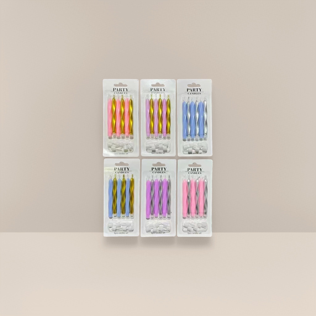 Colorful spiral candle set, smokeless and eco-friendly soy wax, for festive party home decoration details Picture