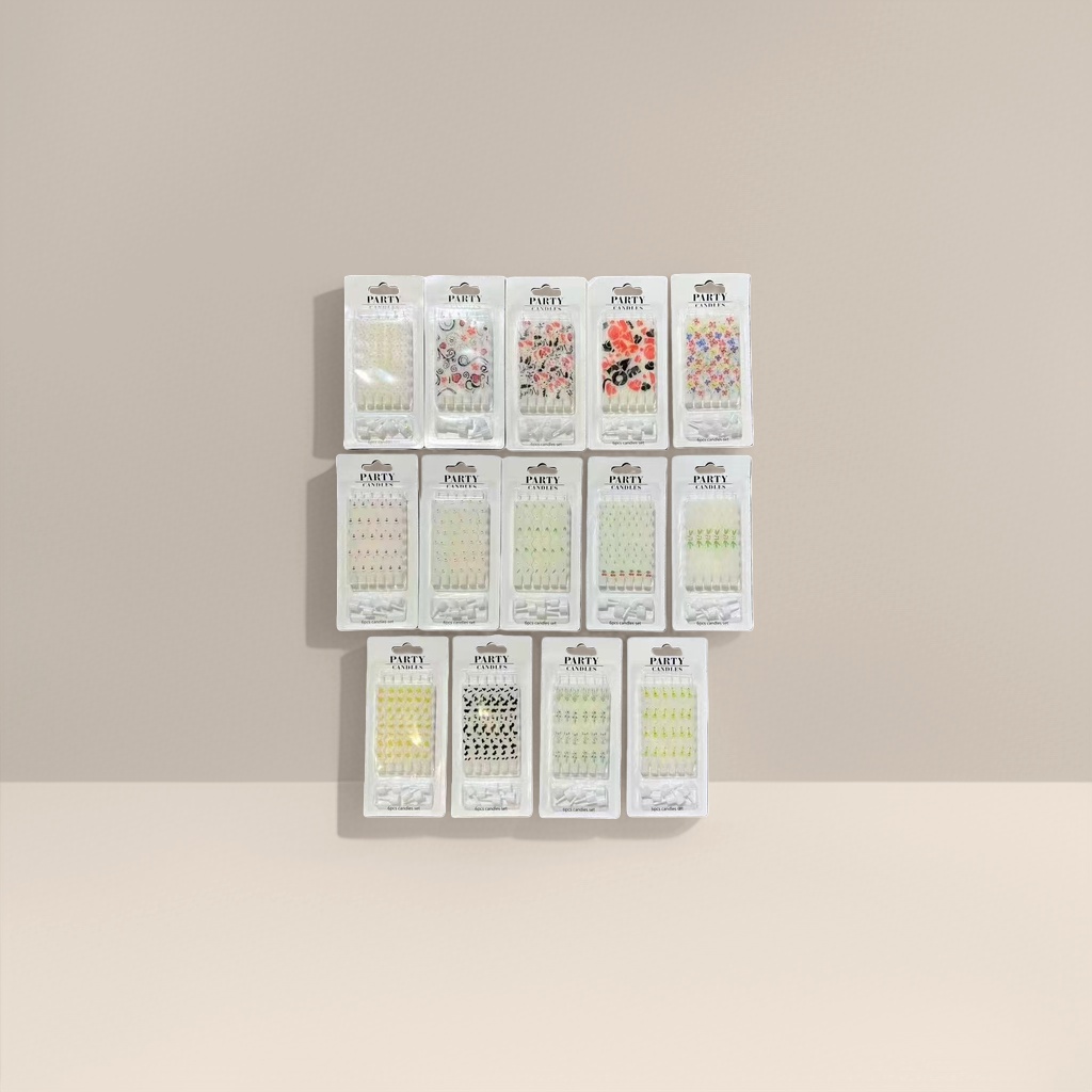 White packaging party candle set for festival, birthday and celebration decoration Specification image