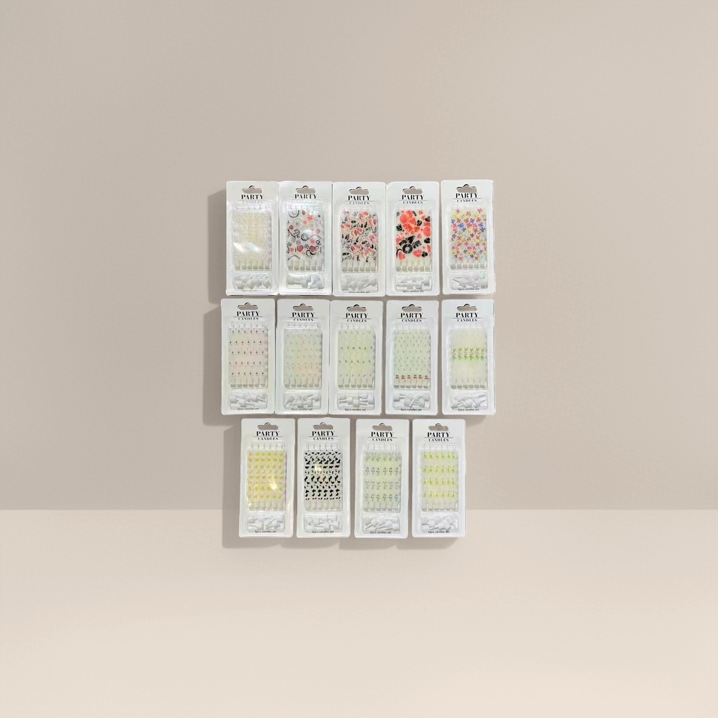 White packaging party candle set for festival, birthday and celebration decoration Application Scenario