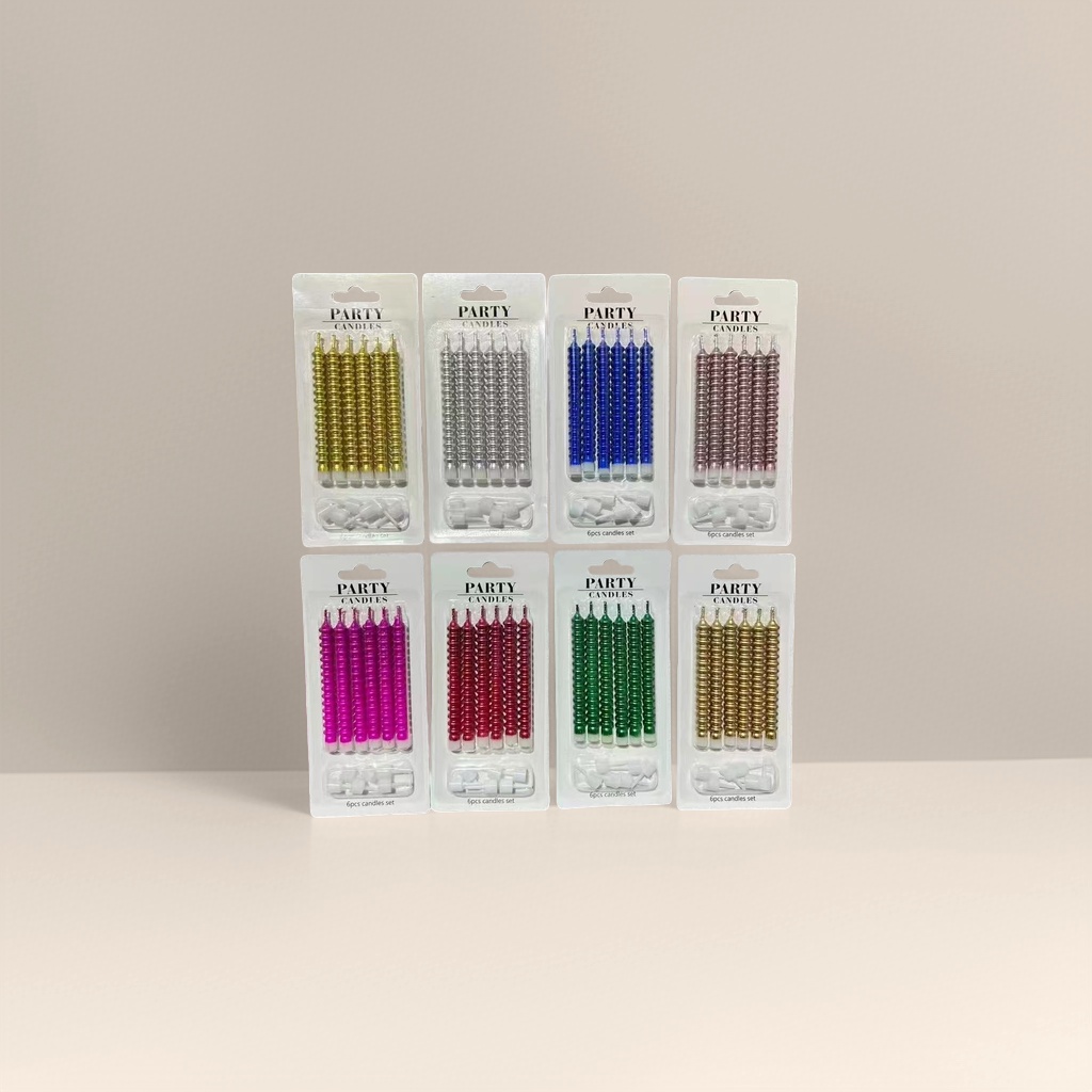 Colorful spiral pattern party candle set, festival decoration, birthday celebration supplies details Picture