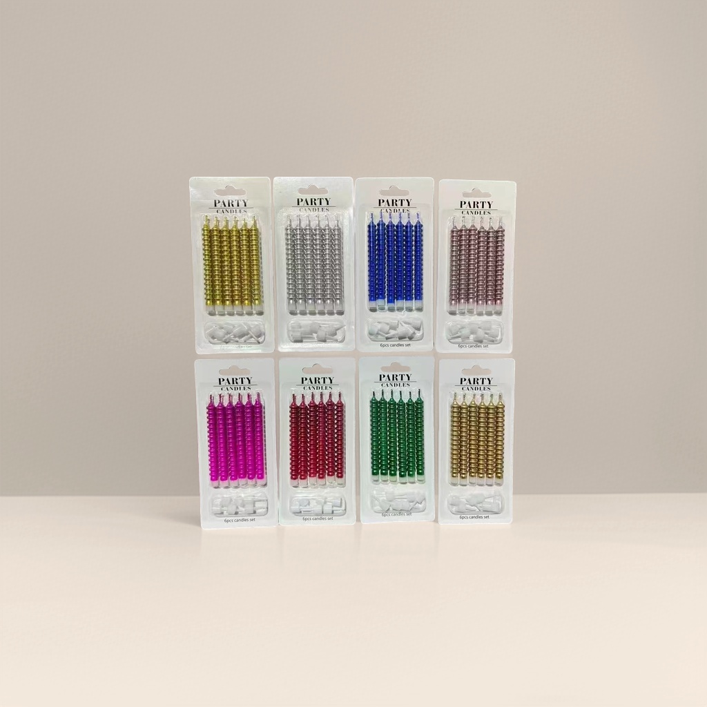 Colorful spiral pattern party candle set, festival decoration, birthday celebration supplies