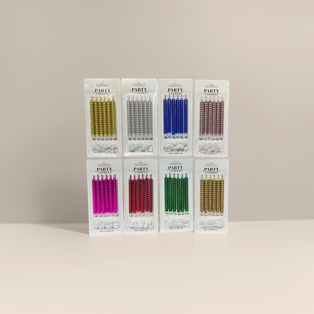 Colorful spiral pattern party candle set, festival decoration, birthday celebration supplies Application Scenario