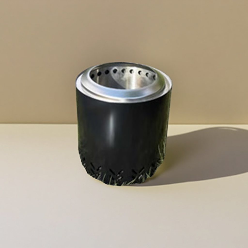 The black cylindrical stove body is suitable for various gas stoves, with high temperature resistance and stable load-bearing capacity Specification image
