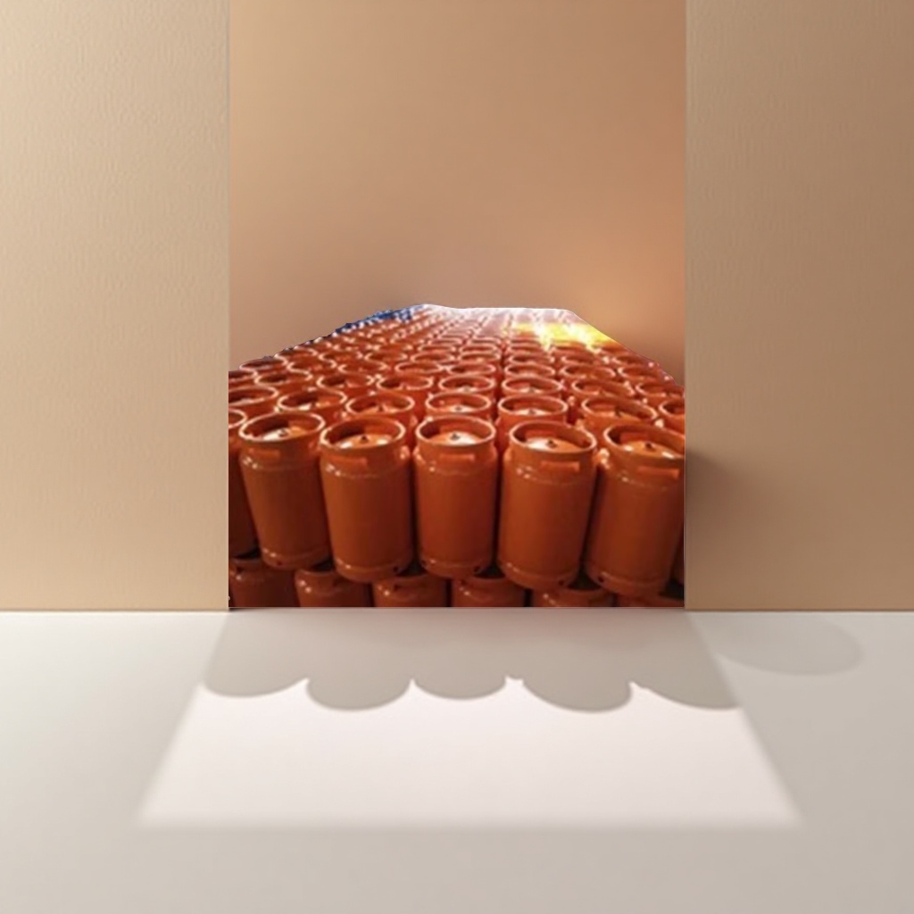 The orange household gas cylinder, a 15-kilogram liquefied petroleum gas cylinder, is safe and explosion-proof details Picture