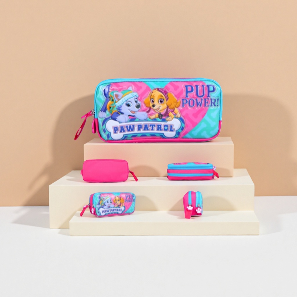 汪汪队立大功卡通笔袋蓝粉配色PUP POWER PAW PATROL拉链手提