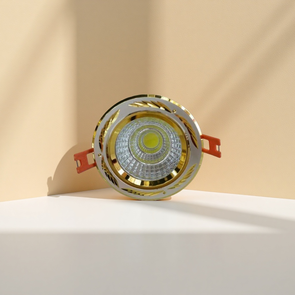 Golden decorative downlight, ceiling-mounted LED downlight for living room and bedroom, 3000K warm light Application Scenario