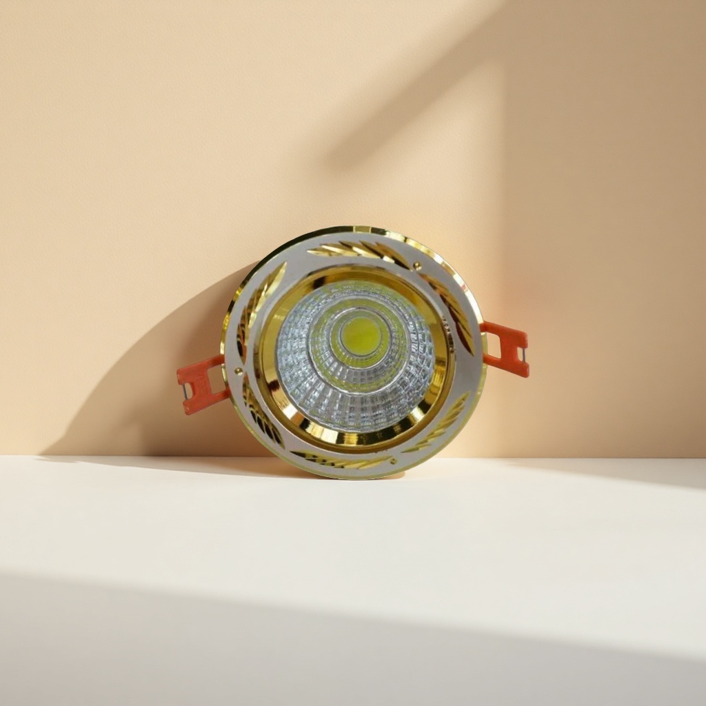 Golden decorative downlight, ceiling-mounted LED downlight for living room and bedroom, 3000K warm light details Picture