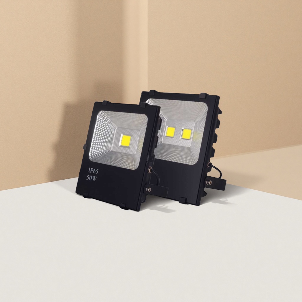 Black LED floodlights, waterproof outdoor lighting, 10W, 30W, 50W options, engineering floodlights