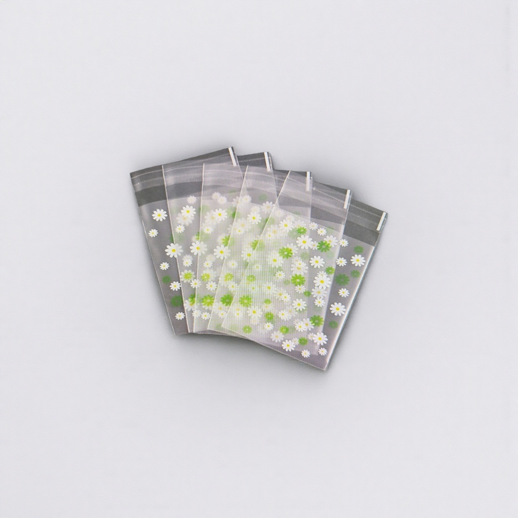 Transparente con daisy pattern ziplock bag resistente a la humedad sello fresco bolsa de almacenamiento