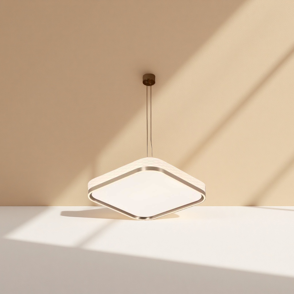 White square chandelier, modern and simple living room and bedroom ceiling lamp, Nordic style LED light source Application Scenario