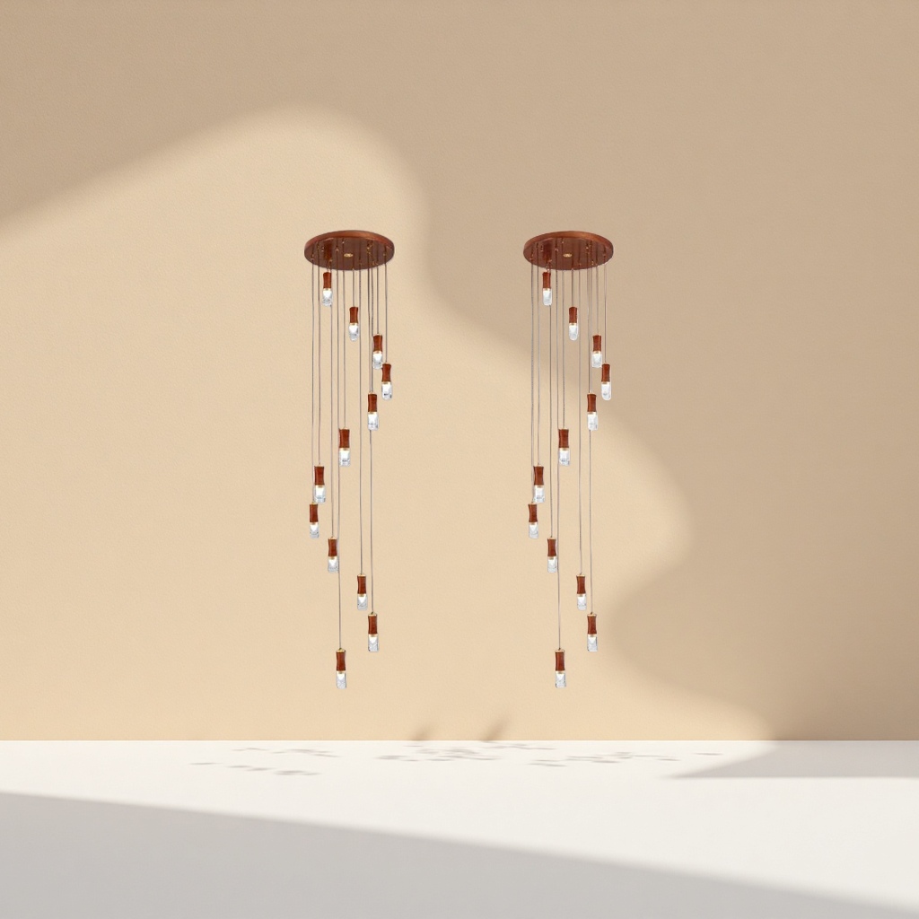 Brown chandelier main body, Nordic minimalist ceiling lamp accessories for living room, dining room and bedroom Application Scenario
