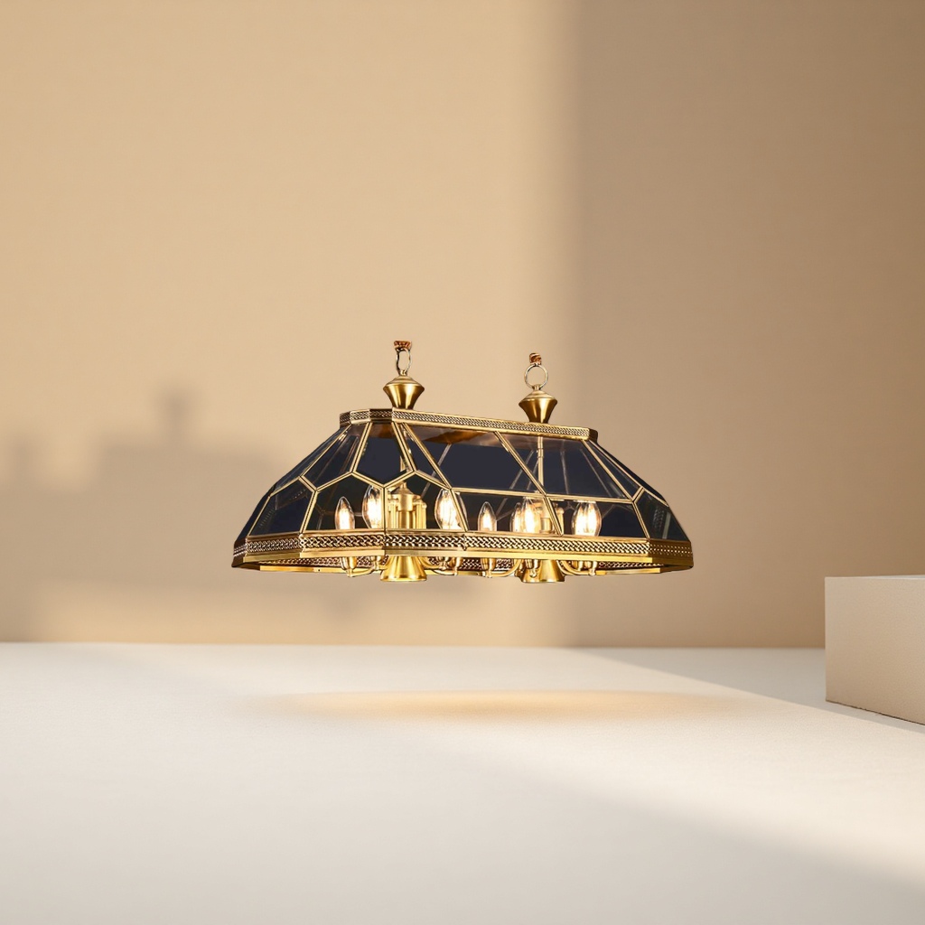 The golden all-copper ceiling lamp is a simple and modern lighting fixture for the living room and bedroom Specification image