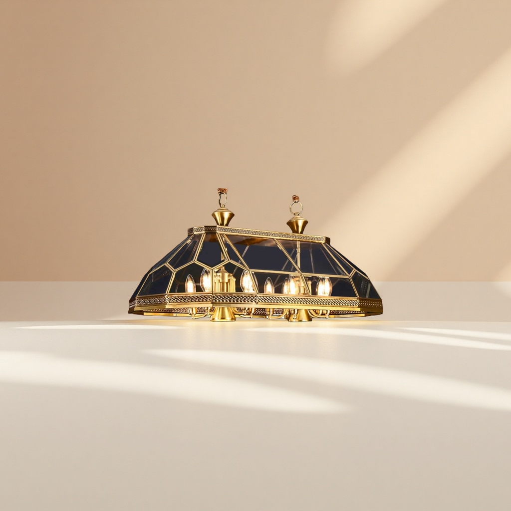 The golden all-copper ceiling lamp is a simple and modern lighting fixture for the living room and bedroom details Picture