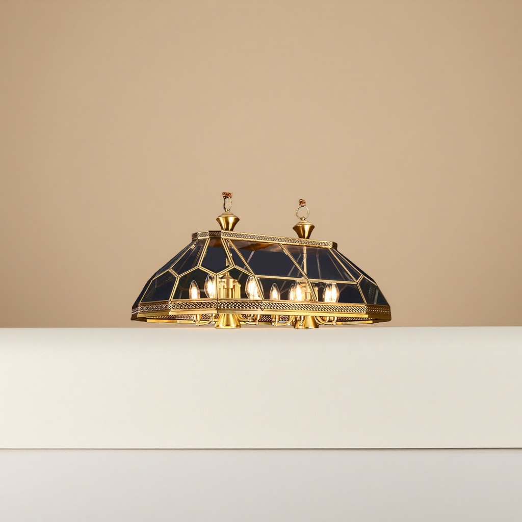 The golden all-copper ceiling lamp is a simple and modern lighting fixture for the living room and bedroom Application Scenario