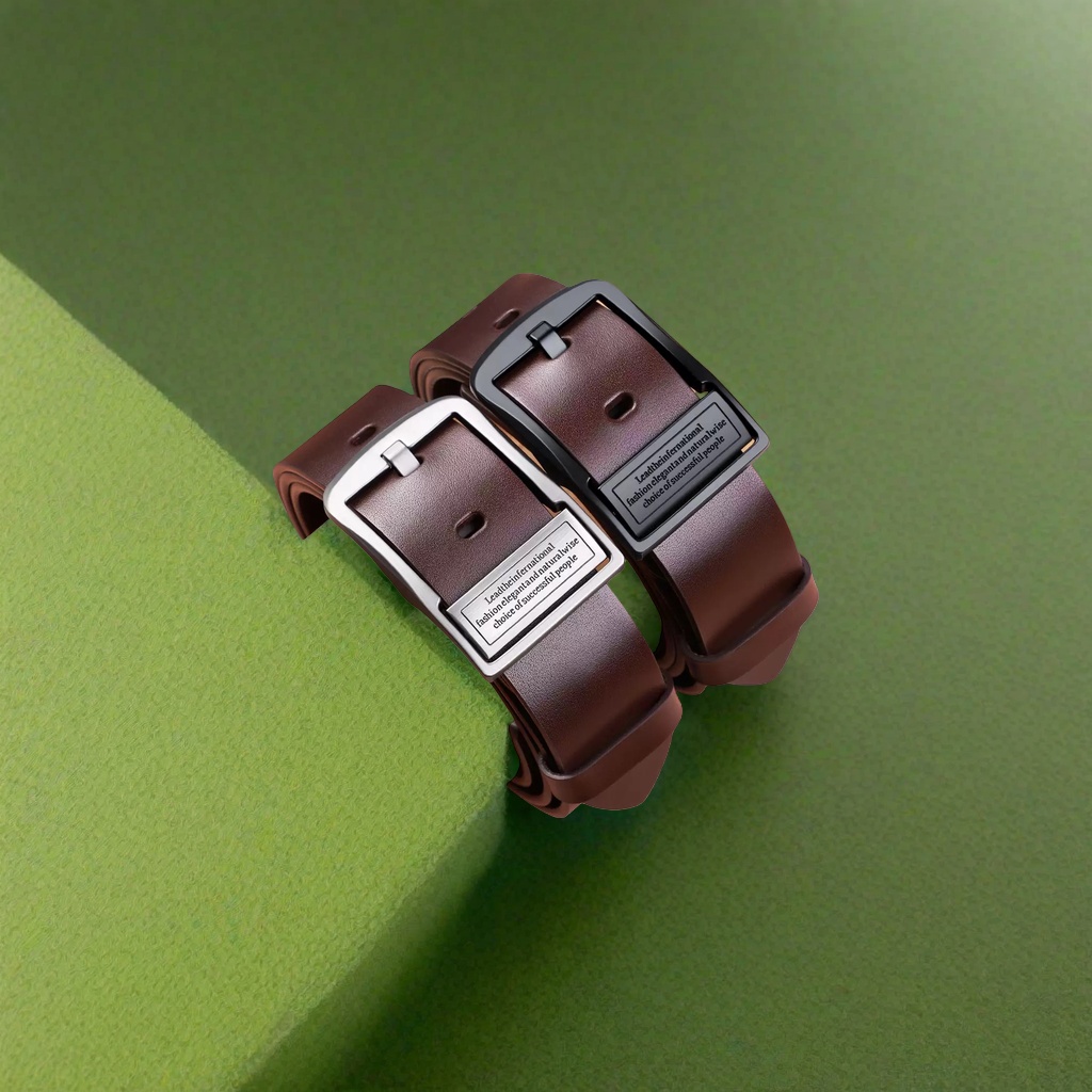 Brown genuine leather men's belt is a fashionable, simple and versatile business casual belt